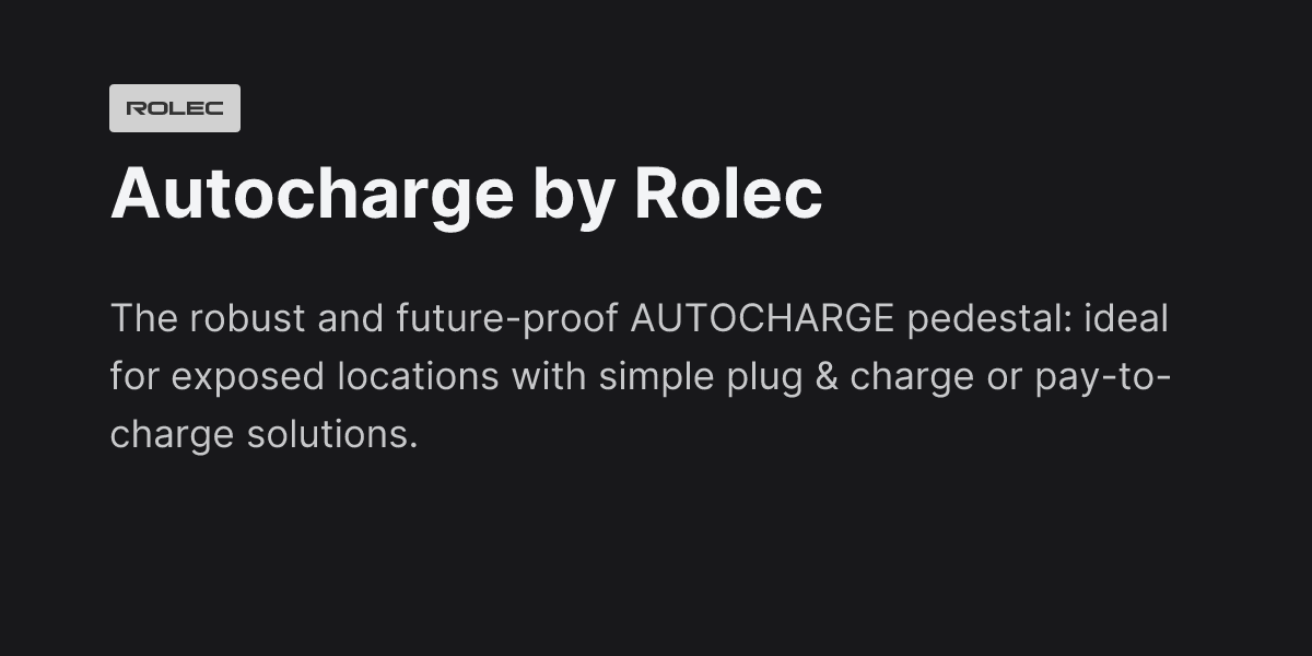 Autocharge By Rolec Earth Electrical