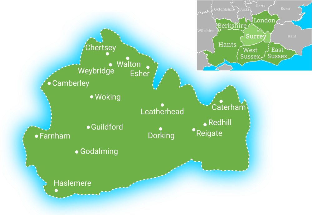 Earth Electrical Surrey Coverage Map